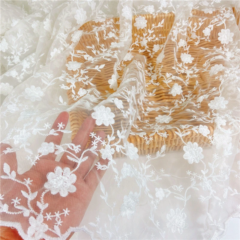 Factory Wholesale Water Soluble Milk Silk Lace Lace Mesh Fabric Embroidery