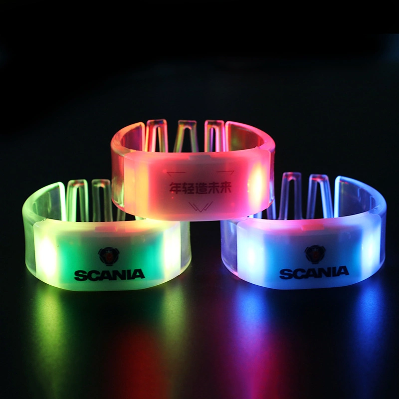 LED Silicone Bracelet Button Style Voice Control Style Vibration Style