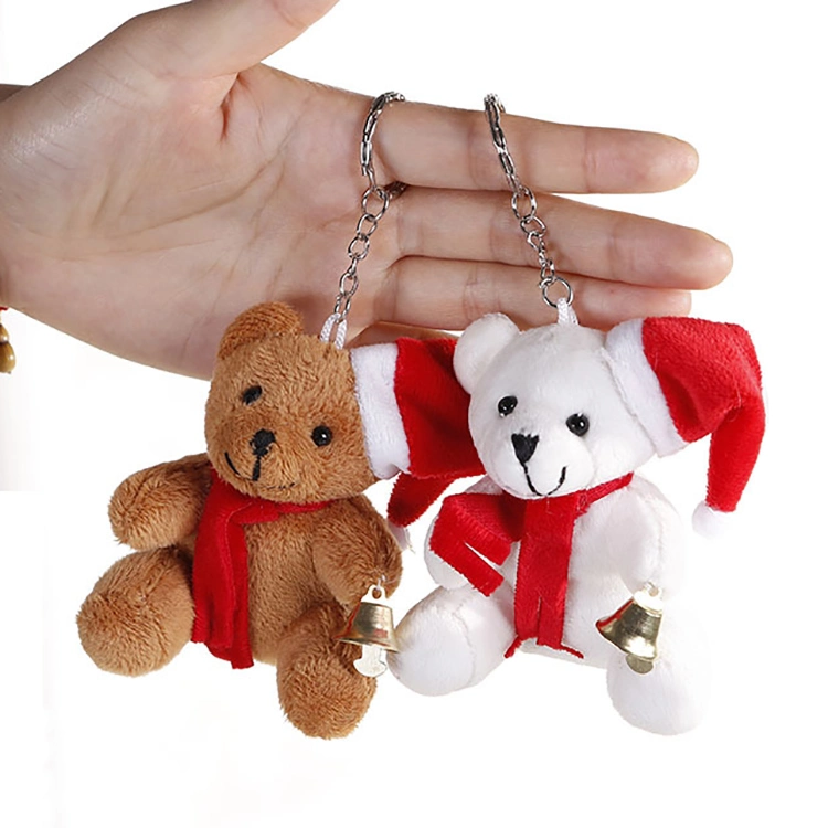 Hot-Selling Custom Stuffed Plush Toy Cute Teddy Bear Keychain for Christmas Gift