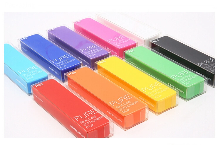 Creative Durable Offices/Schools Candy Color Stationery Silicone Pen/Pencil Cases