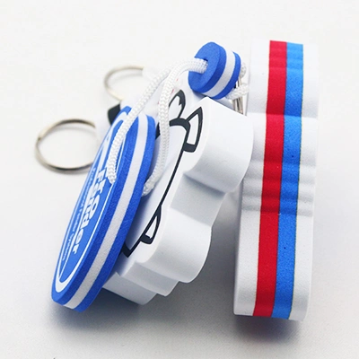 Factory Customized White Black Logo EVA Key Chain/Foam Neoprene Floating Keychains for Promotion Gift