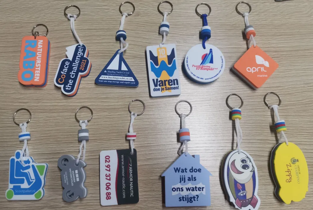 Promotion Custom Printing Your Logo Floating EVA Foam Fish Shape Keychain, Floating Key Ring Custom Shape and Design