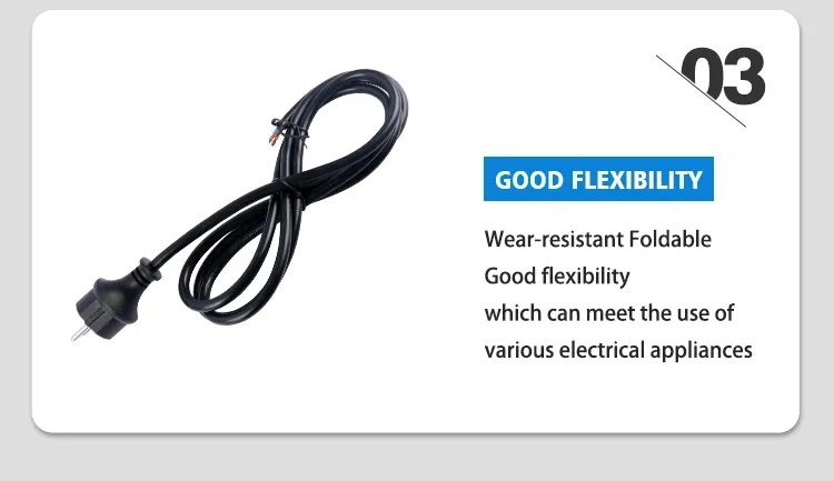 Copper PVC Material EU Electric Plug Power Cord for Home Application