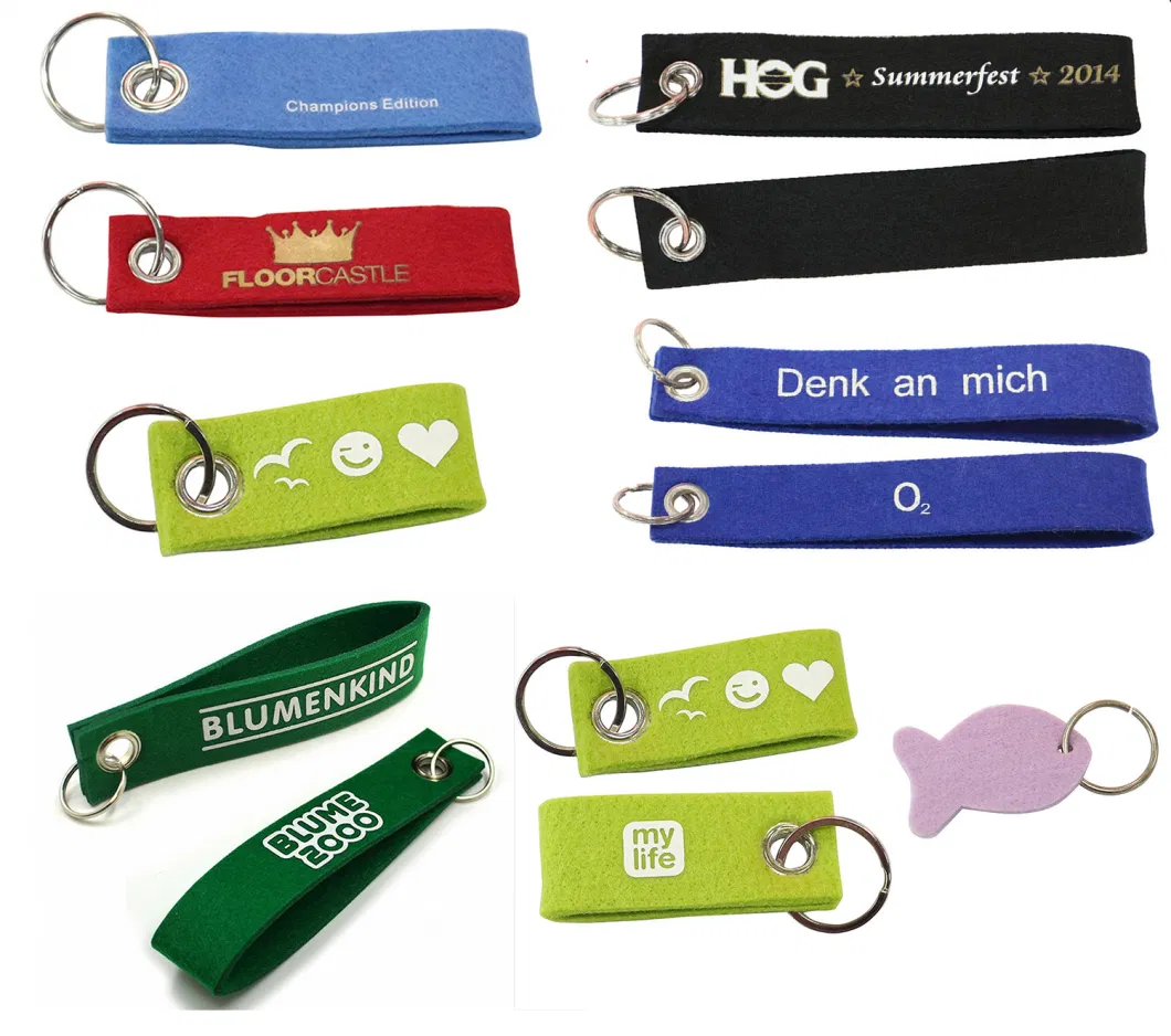 Fashion Custom Green Felt Metal Keychain