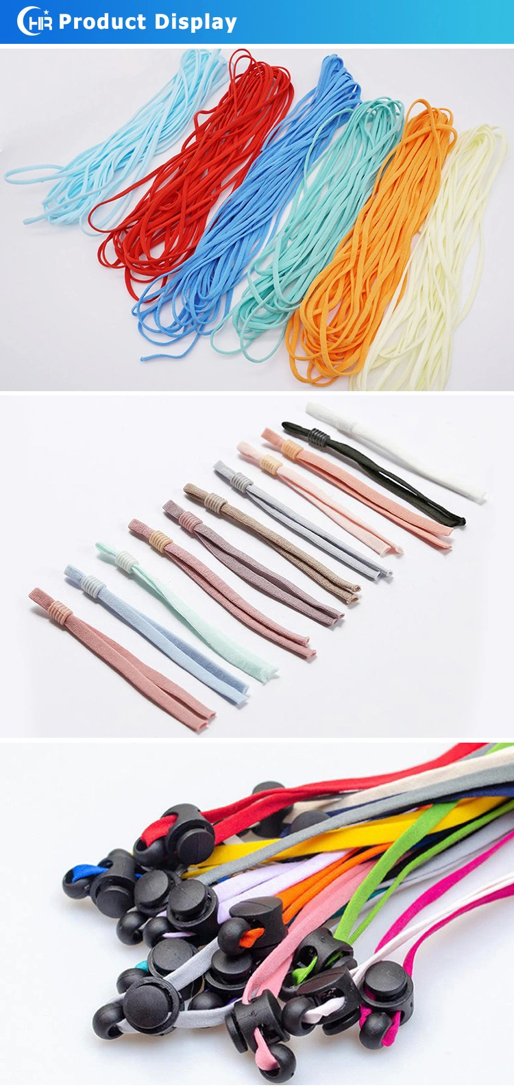 China Wholesale Nylon Spandex 2mm Round Elastic Earloop Band Cord for Face Mask Raw Material