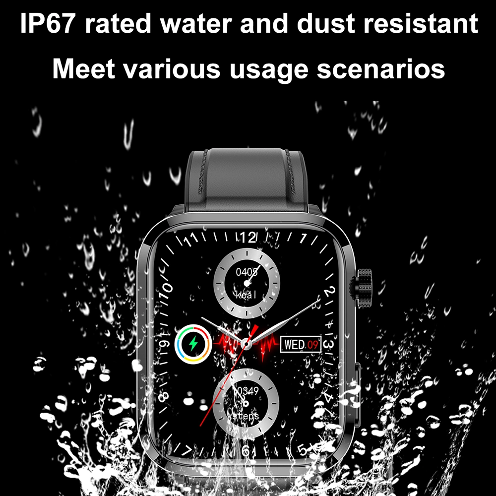 Et210 1.91-Inch Smart Watch Multifunctional Sports Bracelet with Uric Acid Temperature Heart Rate Blood Pressure Monitoring - Black / TPU Strap