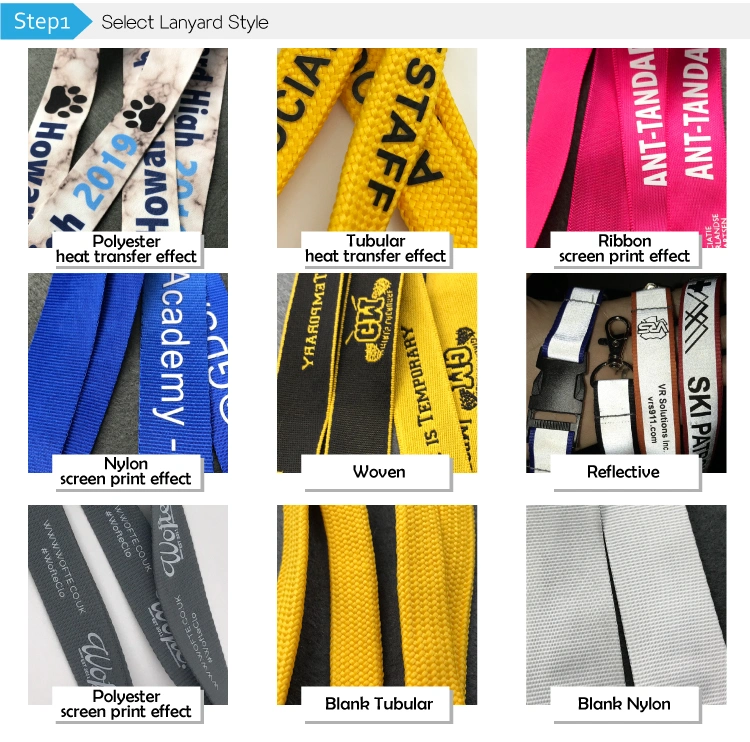 ID Card Holder Neck Strap Office Promotional Polyester Conference Worker Digital Printing Events Custom Ribbon Safety Buckle Double End Sublimation Lanyard