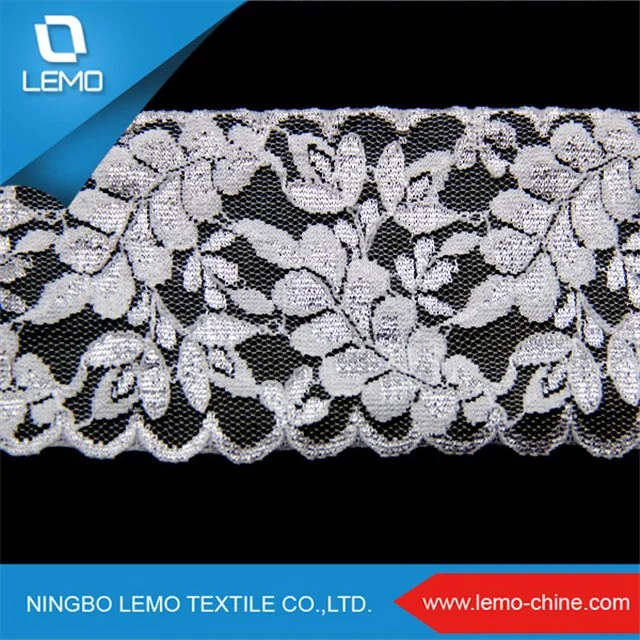 High Quality White Elastic Nylon Spandex Stretch Tricot Lace