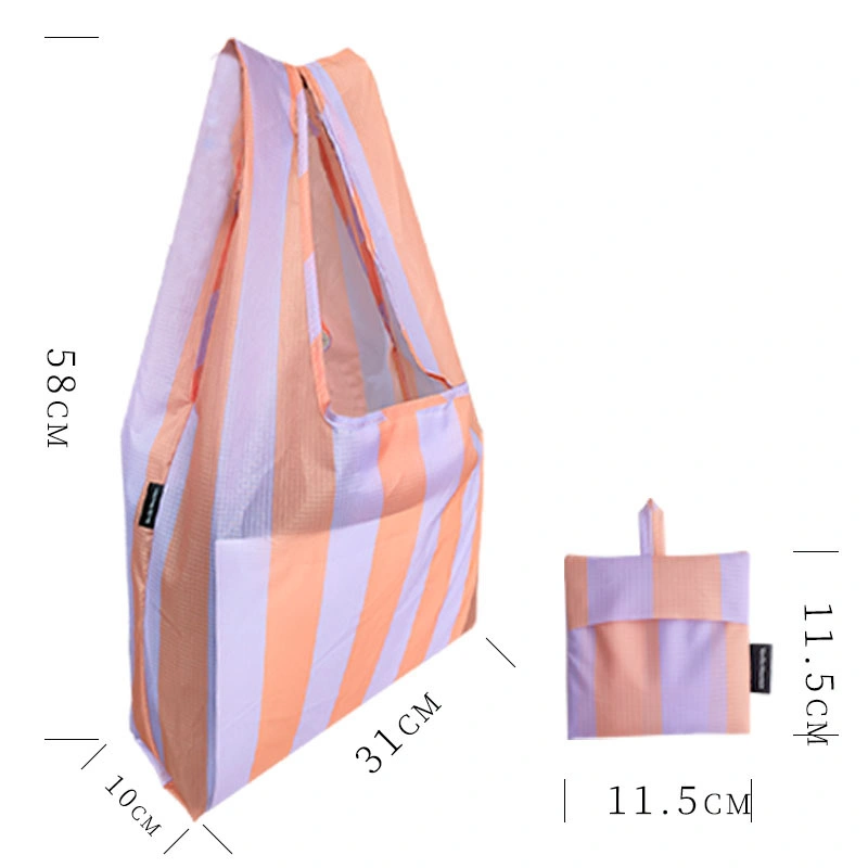 Eco-Friendly Customised Grocery Printed Tote Bag Shopping Foldable Reusable Polyester Bags