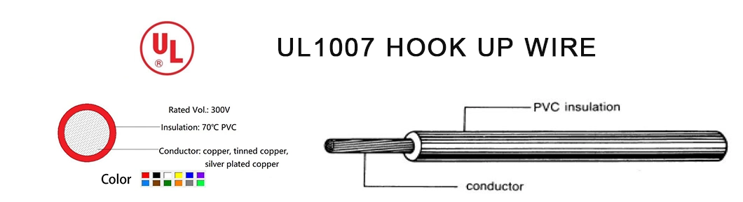 Factory Direct Insulated Wire Cable Single Core UL1007 Heat Resistant Wire PVC Material Power Supply Cord