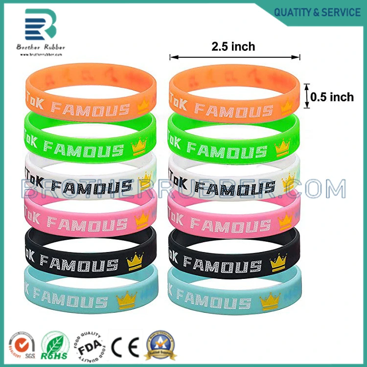 Customized Silicone Wrist Band Printed Rubber Bracelets Promotional Wristbands