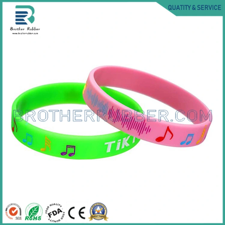 Customized Silicone Wrist Band Printed Rubber Bracelets Promotional Wristbands