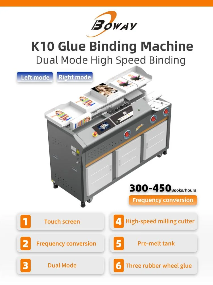 Glue Binding Machine Perfect Book Boway K10 Binder with Side