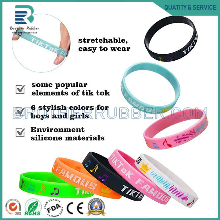 Customized Silicone Wrist Band Printed Rubber Bracelets Promotional Wristbands