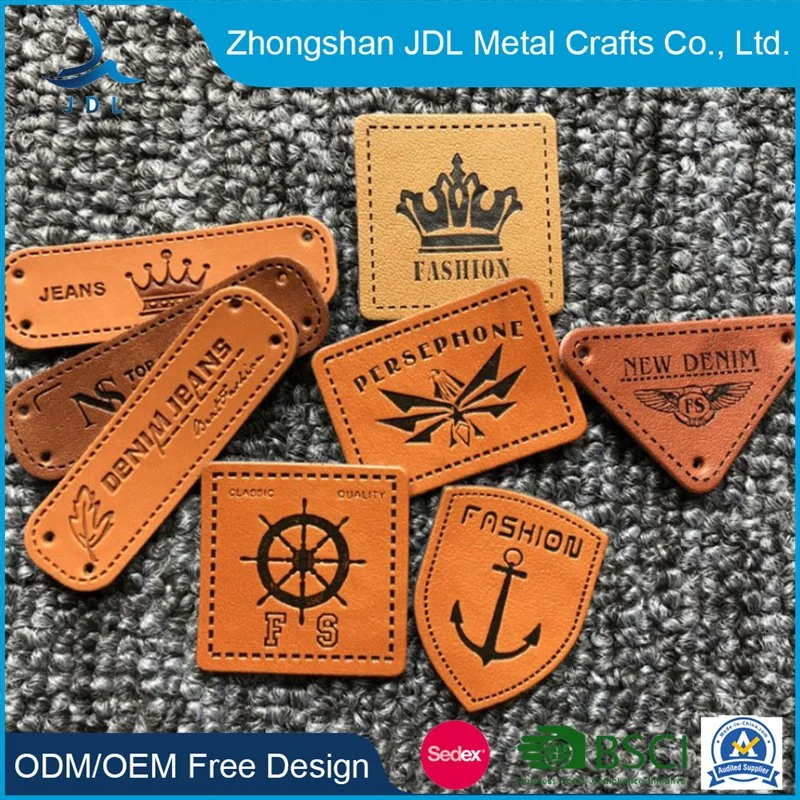 High Quality Custom Personal Design Emblem Embroidered Patches Leather PU Label with Custom Design as Decoration