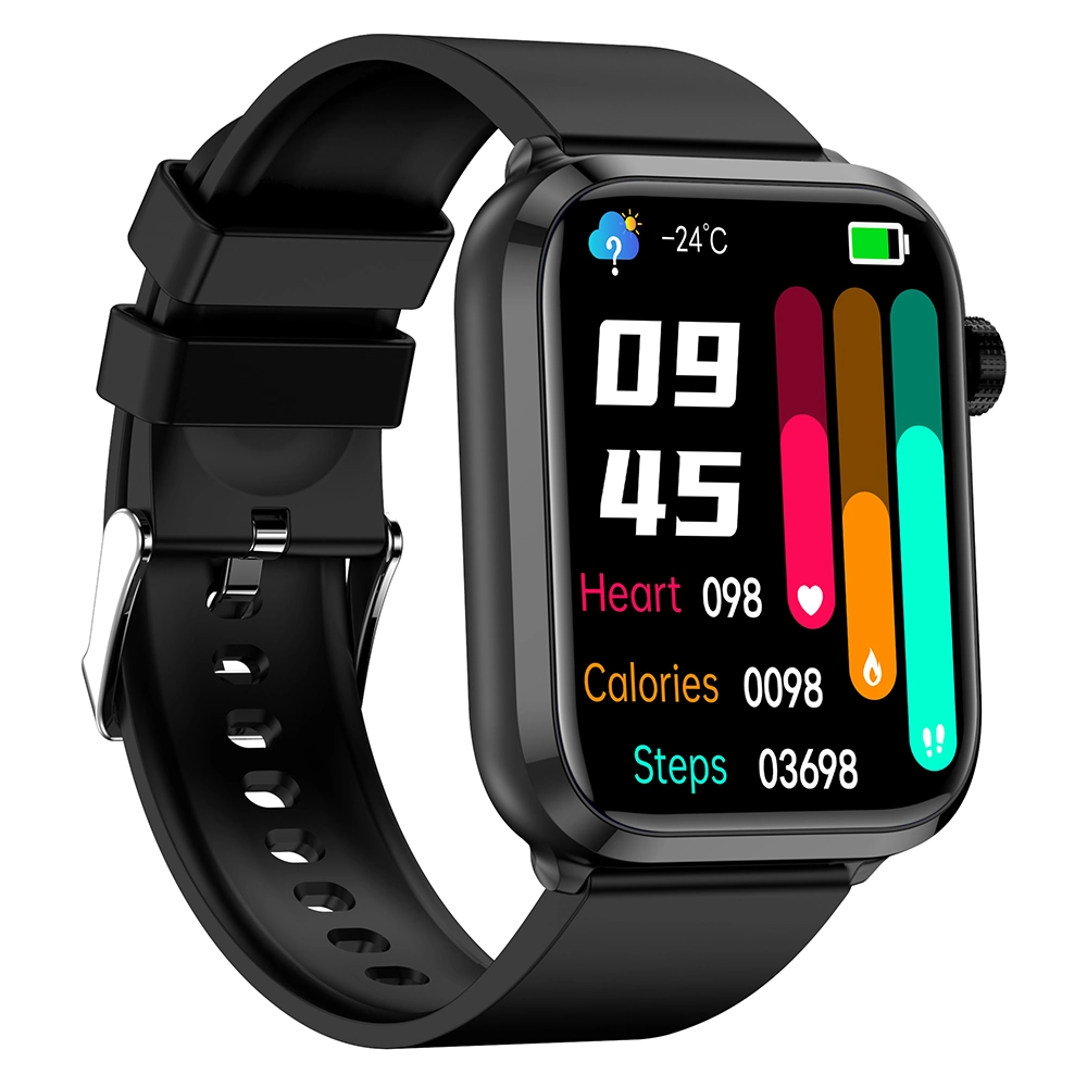 Et210 1.91-Inch Smart Watch Multifunctional Sports Bracelet with Uric Acid Temperature Heart Rate Blood Pressure Monitoring - Black / TPU Strap