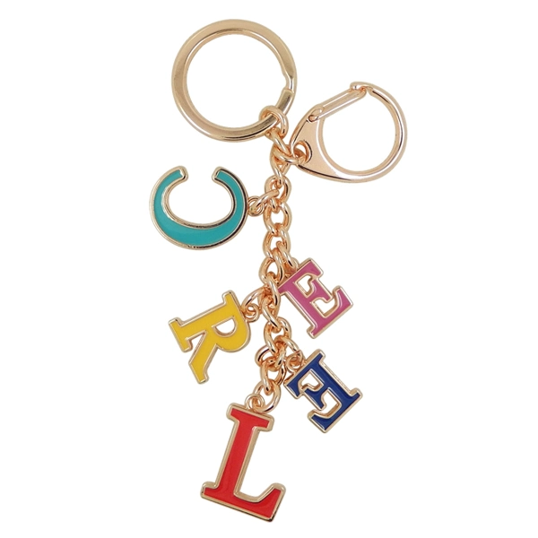 Enamel Letter G Charms Keychain Souvenir Wholesale Engraved Metal Keychains