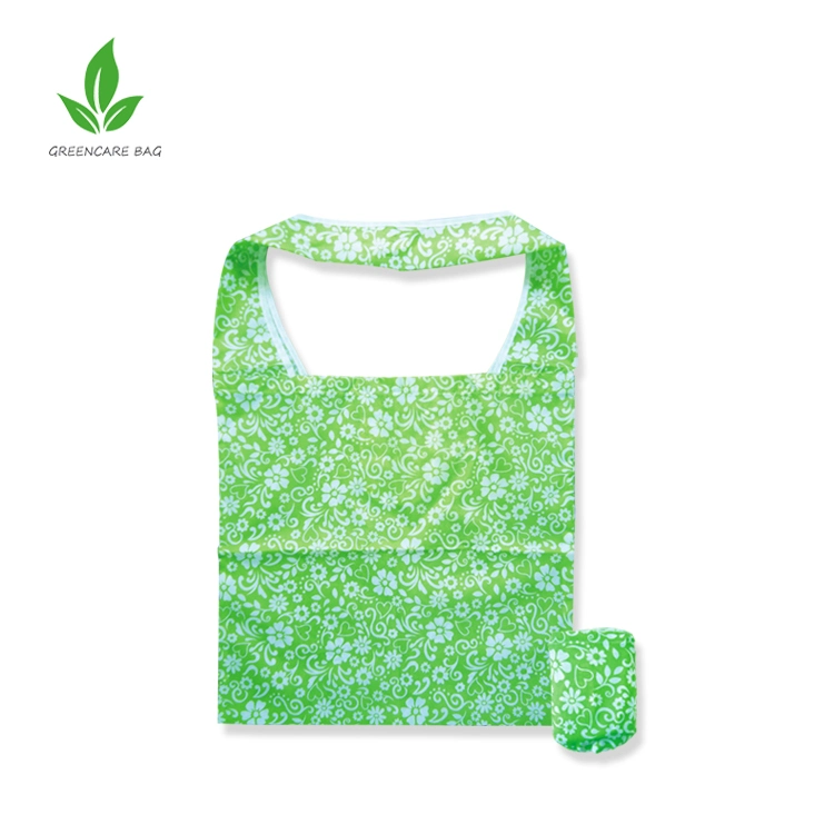 Recycled Pet Polyester Green Supermarket Bag Foldable RPET Tote Shopping Bag