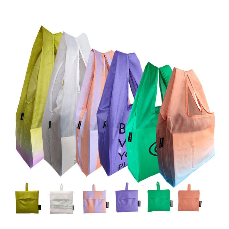 Eco-Friendly Customised Grocery Printed Tote Bag Shopping Foldable Reusable Polyester Bags