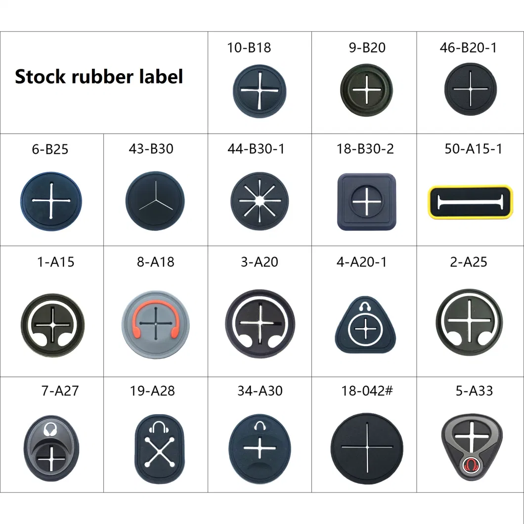 Rubber Cross Earphone Label for The Earphone Hole of The Cash Case and Bag PVC Adhesive Seal/Adhesive Drip Seal/ Leather Label/Wire Hole