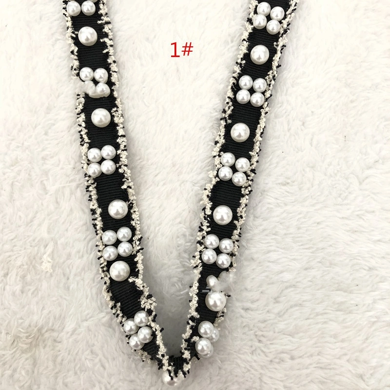 Wholesale Handmade Textile Suppliers Women Accessories Beaded Fabric Woven Fabric Bead Lace