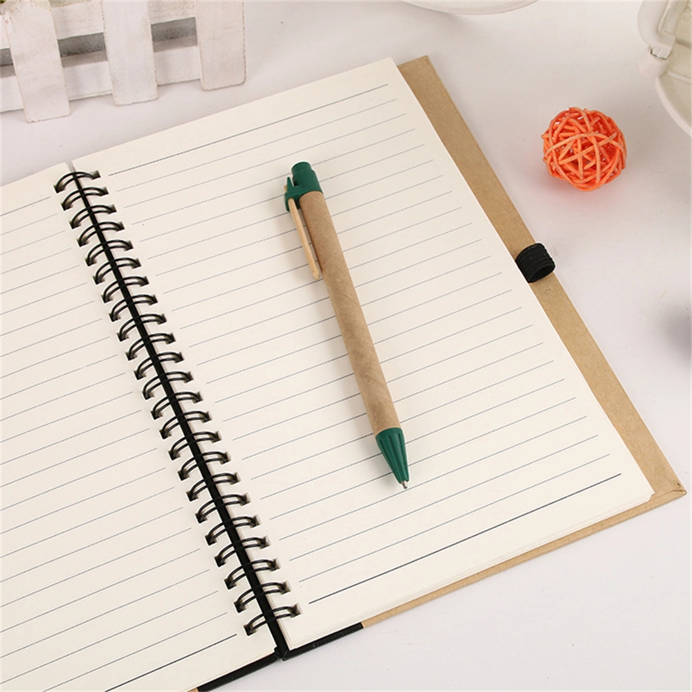 Eco-Friendly Promotional Spiral Notebook with Ballpen, Recycled Notebook