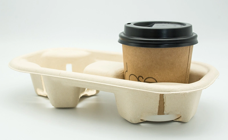 Disposable Sugar Cane Pulp Paper Cup Holder