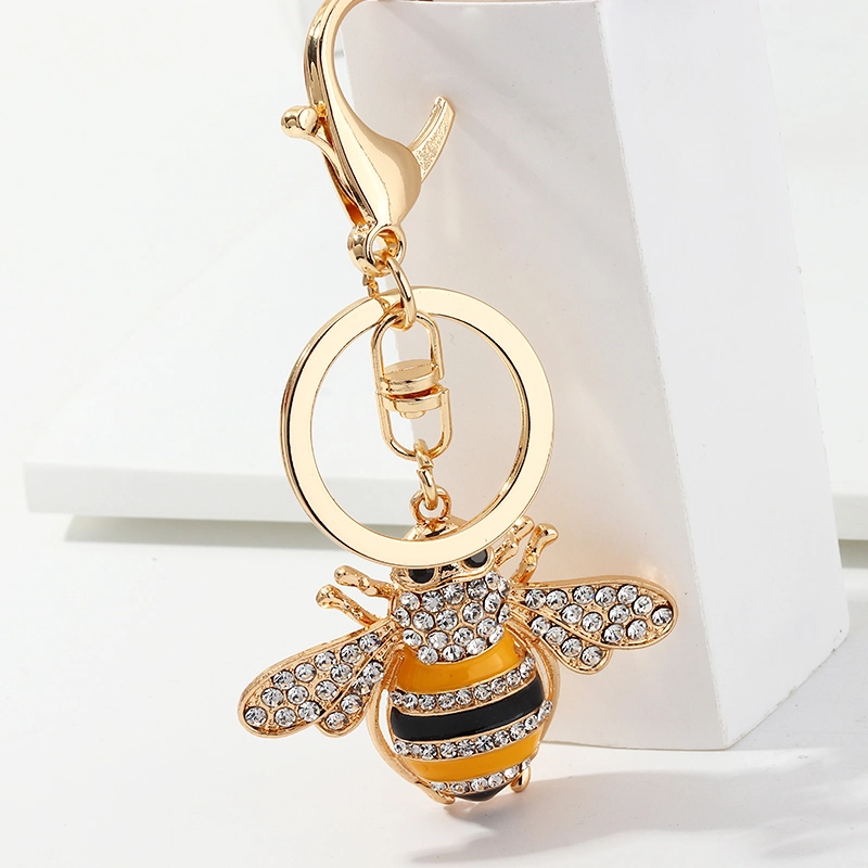 Cute Bee Pendant Keychain Zircon Alloy Gift Jeweries Key Chain Animal Handbag Keychains