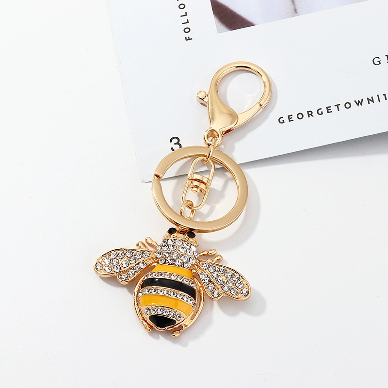 Cute Bee Pendant Keychain Zircon Alloy Gift Jeweries Key Chain Animal Handbag Keychains