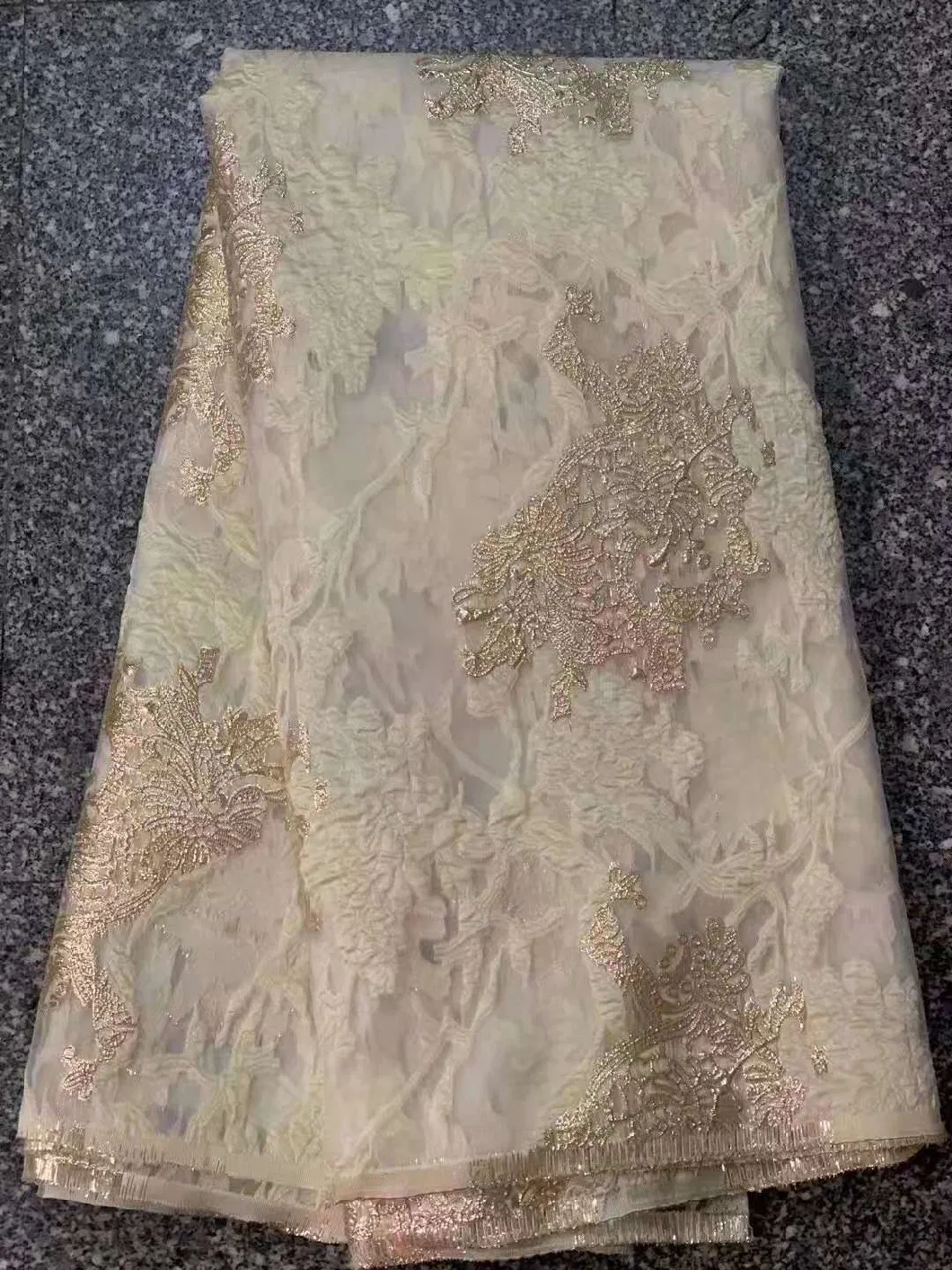 African Brocade Jacquard French Tulle Lace Fabic for Fashion Garments