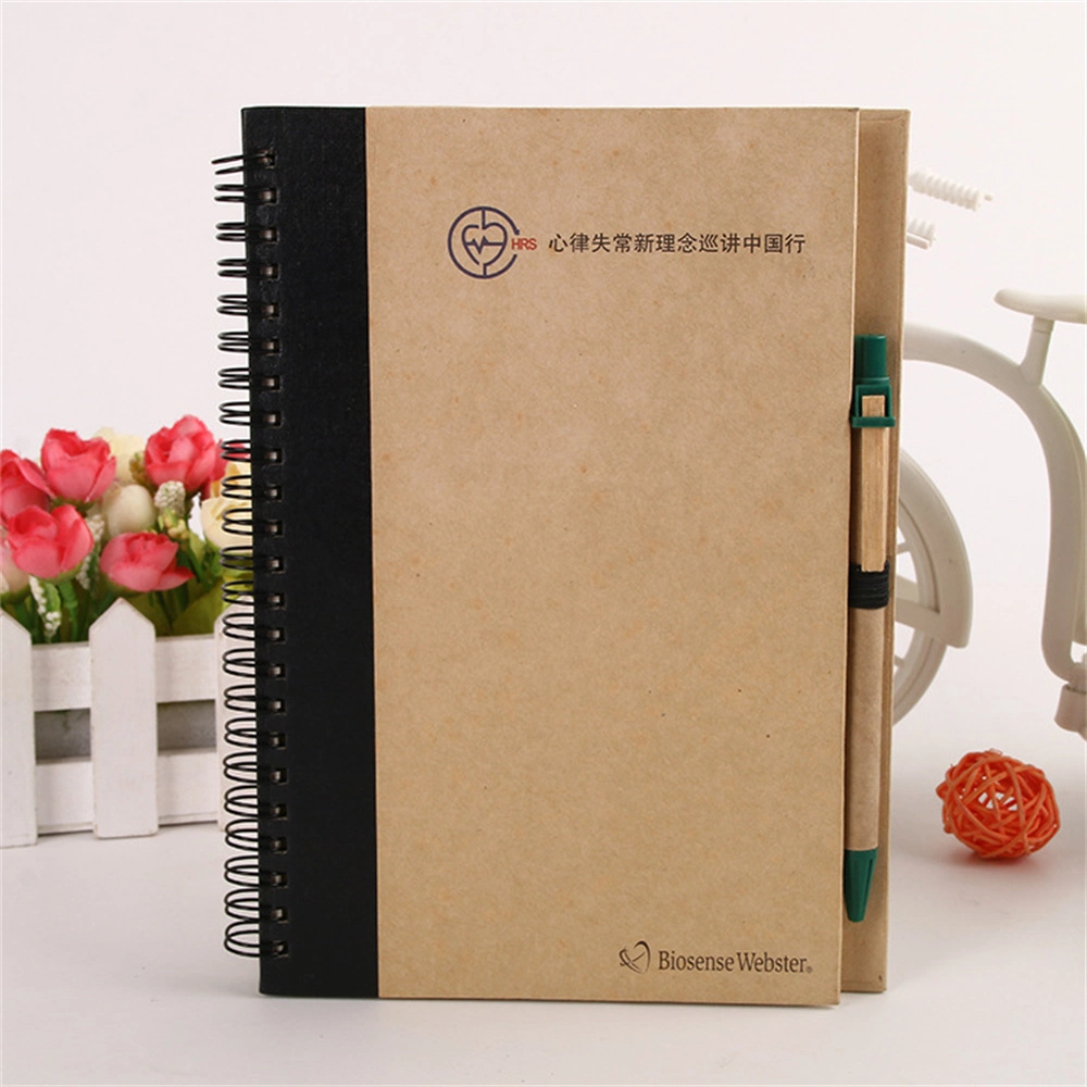 Eco-Friendly Promotional Spiral Notebook with Ballpen, Recycled Notebook