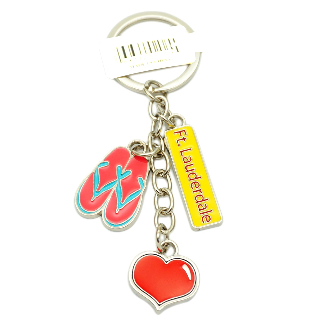 OEM/ODM Personalised Custom Designer Keychain Charm Unique Heart Hard Soft Enamel Beautiful Metal Felt Keychain