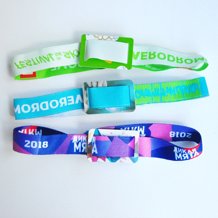 Adjustable RFID Fabric Wristband / Woven Wristband for Events/Tickets/Access