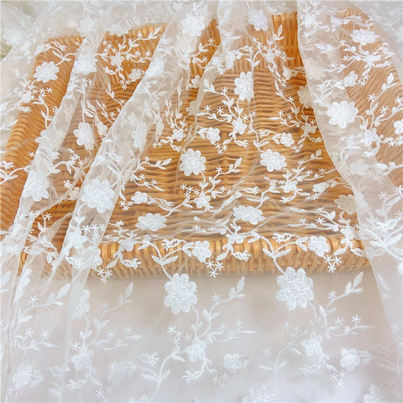 Factory Wholesale Water Soluble Milk Silk Lace Lace Mesh Fabric Embroidery