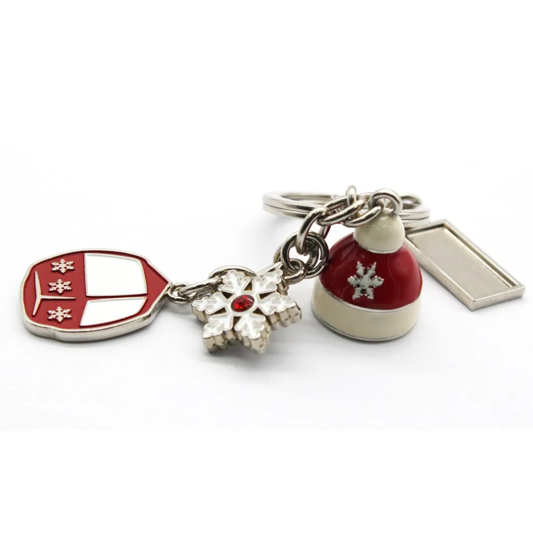 Promotional Gift Free Samples Service Custom Metal Christmas Key Chain