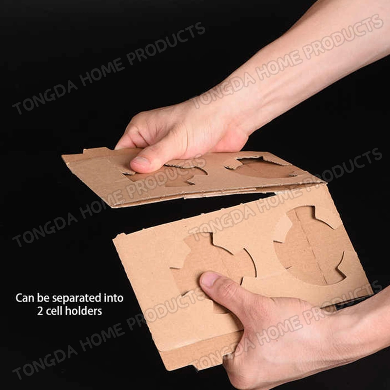 1/2/4 Pack Kraft Paper Holder Customized Milk Tea Coffee Paper Disposable Cup Holder Packaging