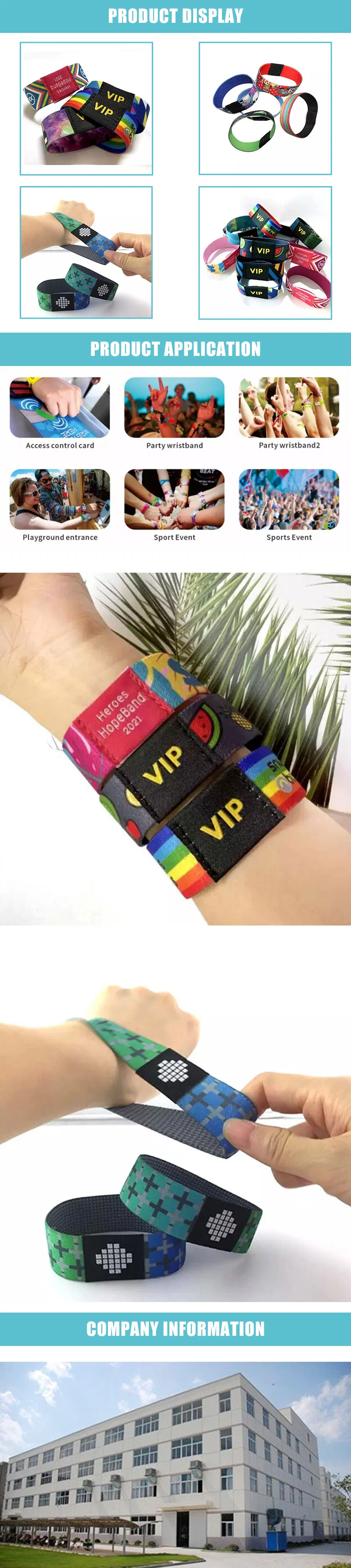 Manufacturer NFC Elastic Fabric Bracelet Woven Customized Stretchy RFID Wristband