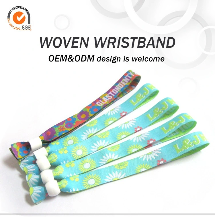 Merchandise Event Woven Wrist Bands Disposable RFID Wristbands with Clip