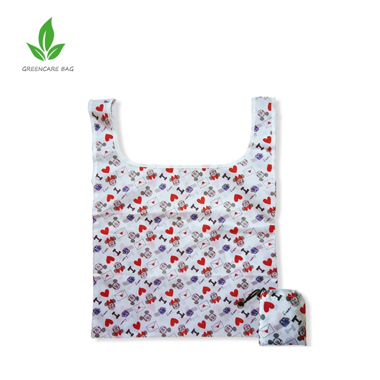 Recycled Pet Polyester Green Supermarket Bag Foldable RPET Tote Shopping Bag