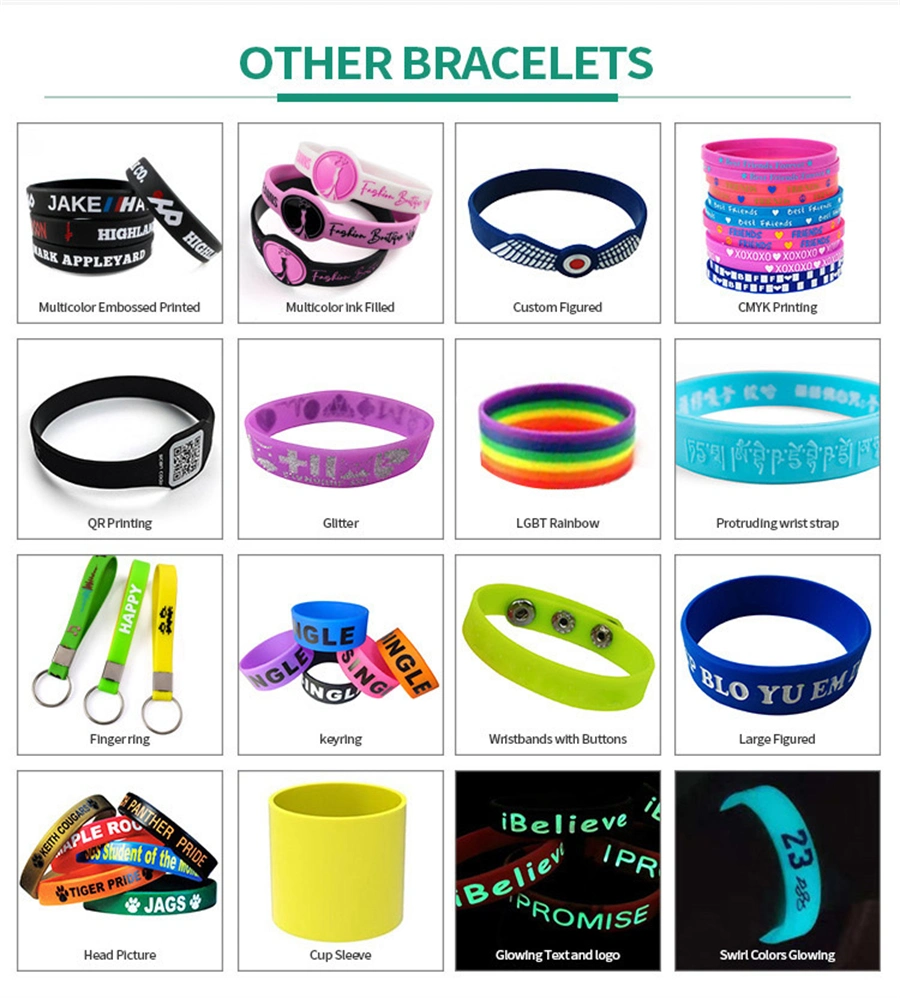 Custom Silicone Bracelets Personalized Rubber Wristbands with Message or Logo