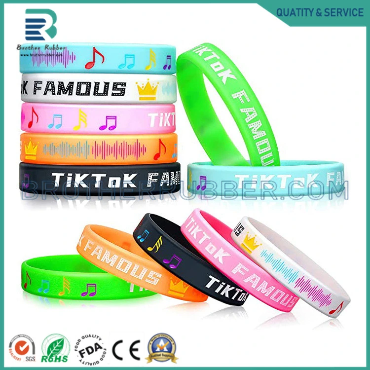 Customized Silicone Wrist Band Printed Rubber Bracelets Promotional Wristbands