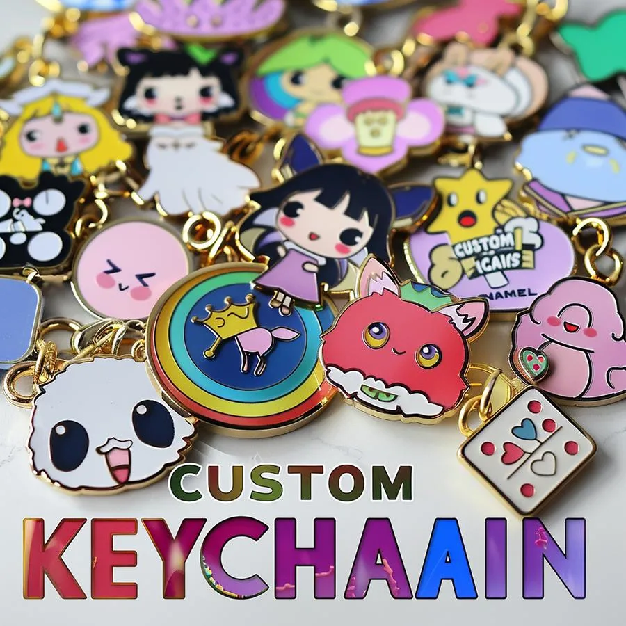 Anime Butterfly Keyring Wholesale Personalized Shape Souvenir Hard Soft Metal Custom Logo Enamel Keychain