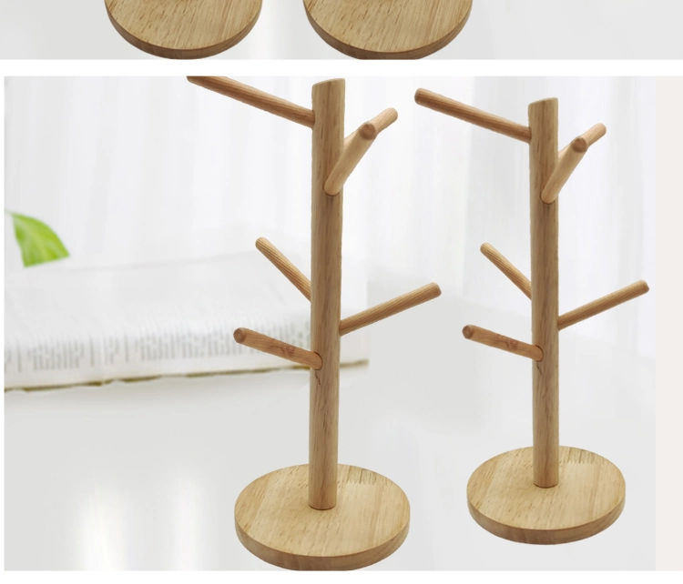 Home Detachable Cup Drying Rack, Multi-Functional Carved Wooden Cup Holder