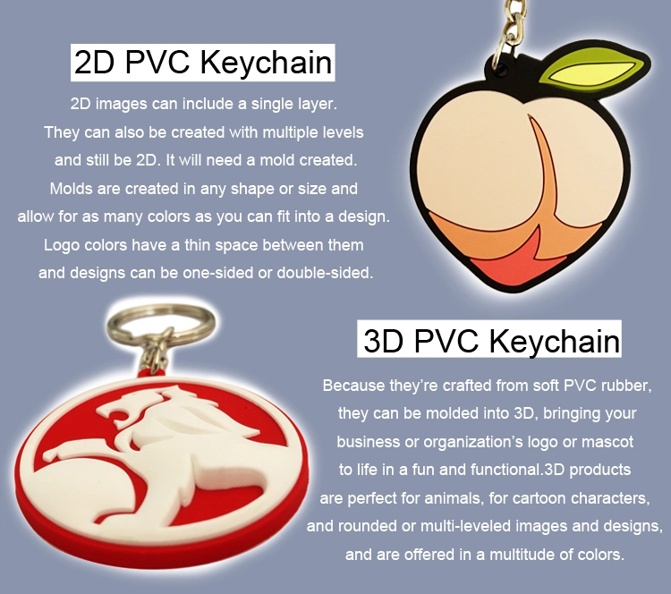 Factory Price Custom 2D/3D Soft PVC Key Chains for Promotion Gift