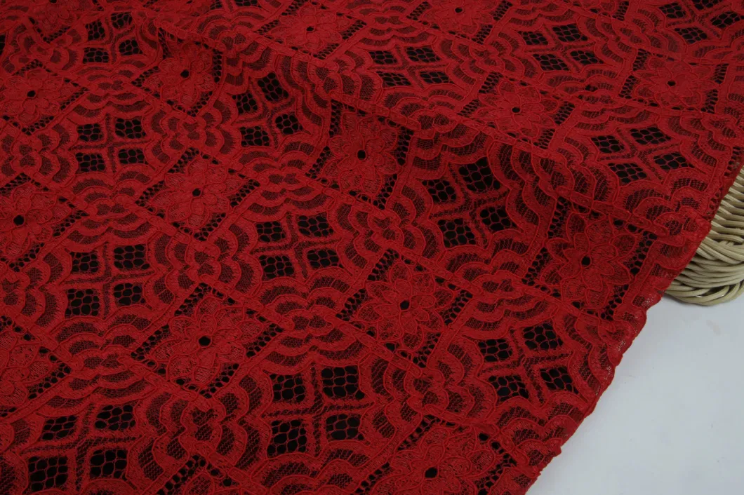 Lace Fabric Wholesale Custom Color Red Clothing Fabric