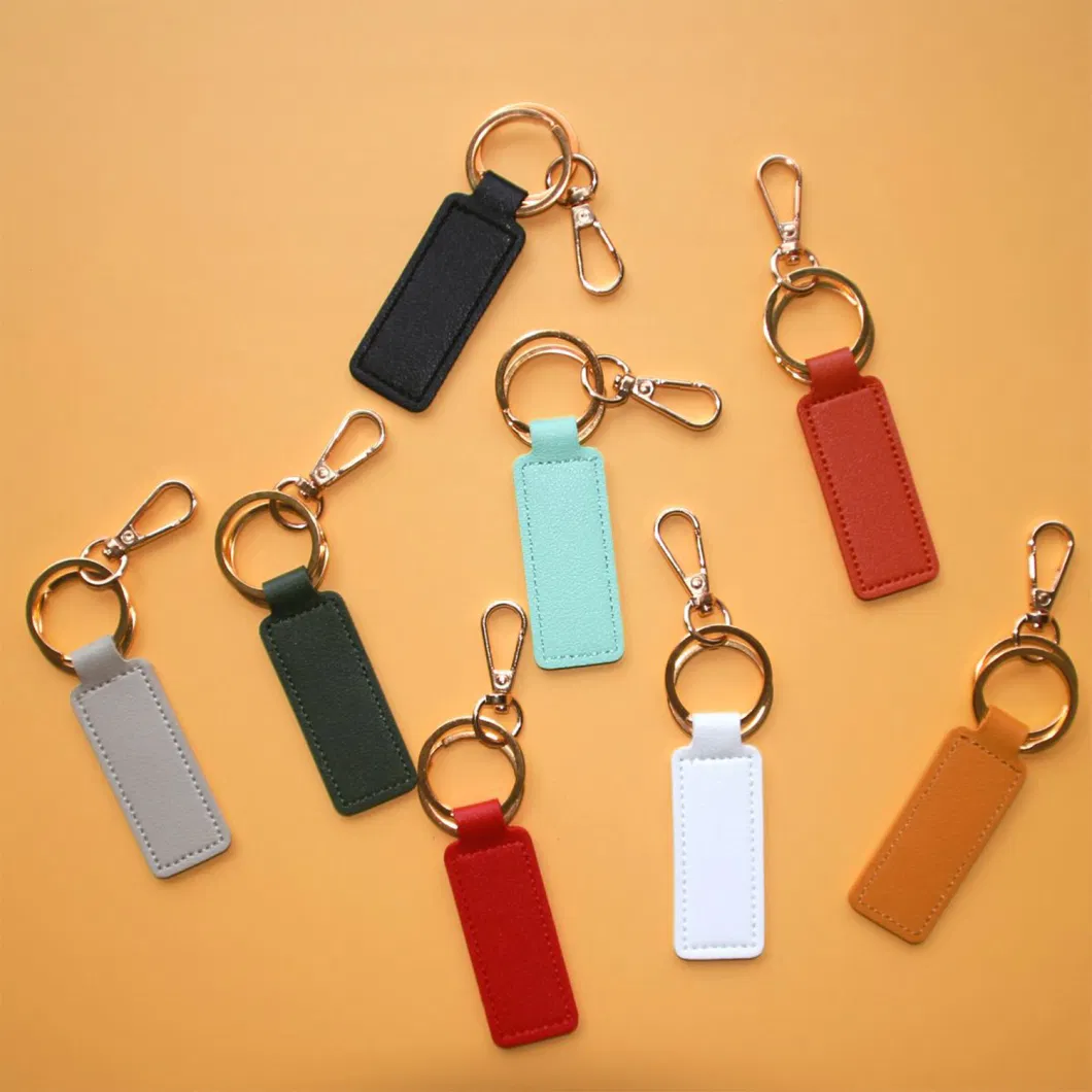 Custom Key Key Ring with Logo Promotional Men Custom PU Leather Keyholder