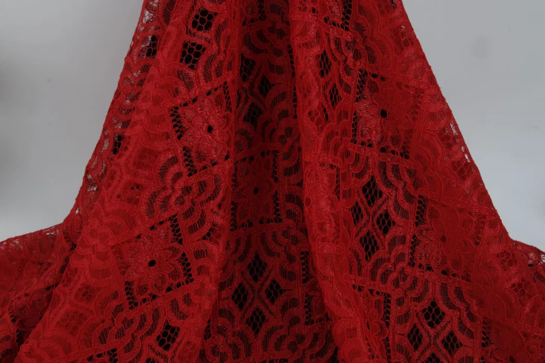 Lace Fabric Wholesale Custom Color Red Clothing Fabric