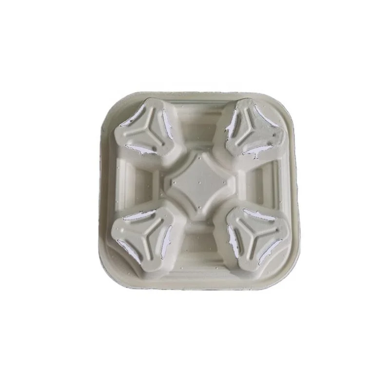 High Quality Biodegradable Compostable Packaging Food Tableware Bagasse Cup Holder