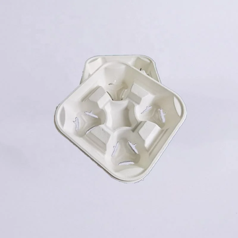 High Quality Biodegradable Compostable Packaging Food Tableware Bagasse Cup Holder