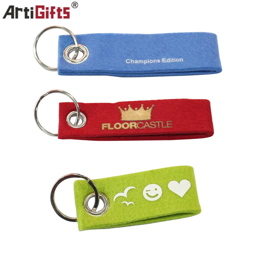 Wholesale Cheap Customized Handmade Print Felt Key Chain